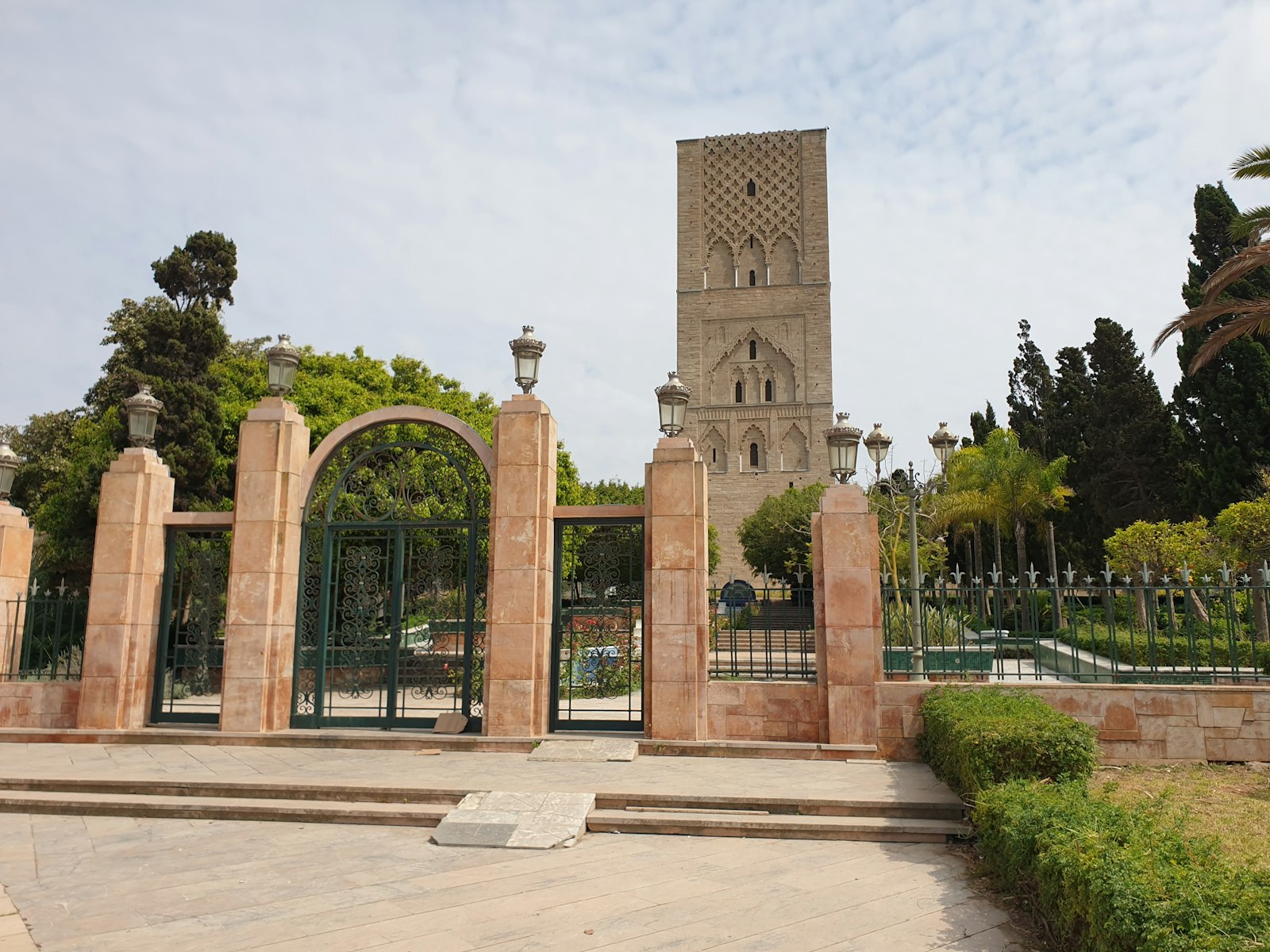 a gated entrance to a building