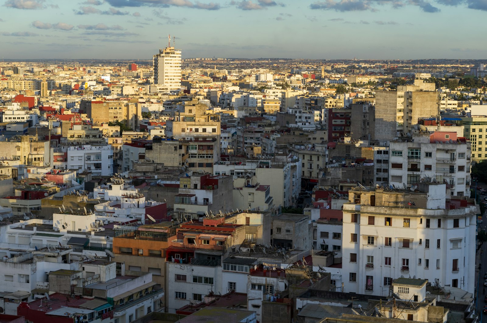 a view of a city from the top of a building