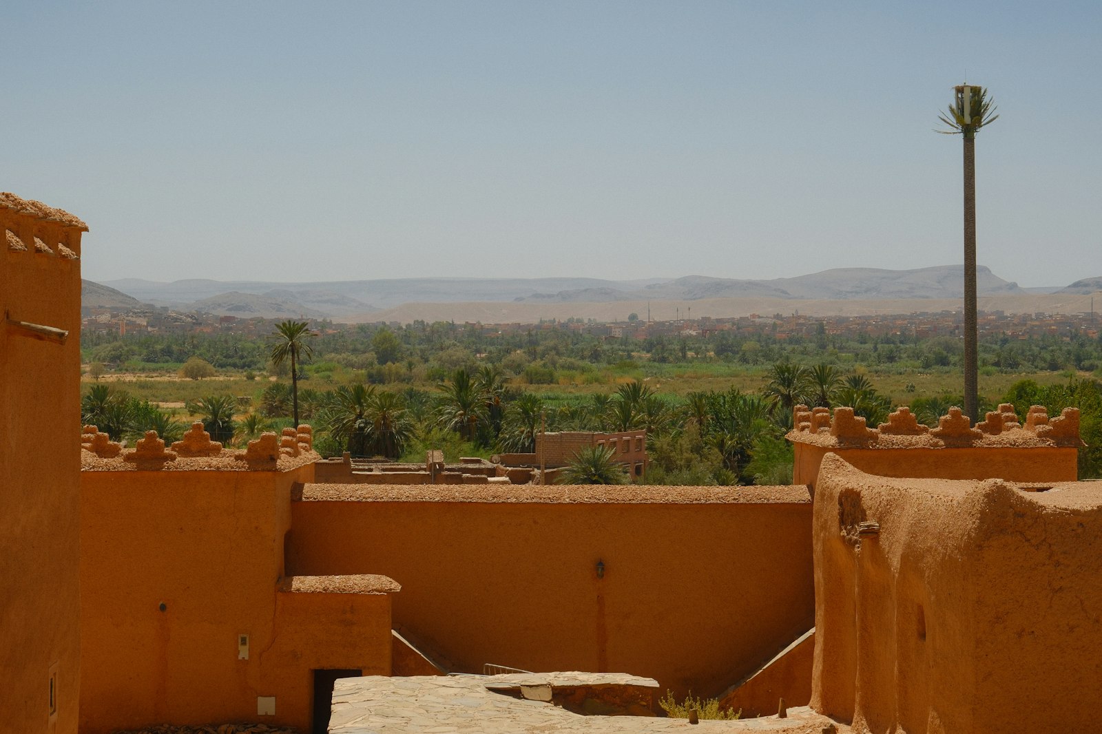View over a green valley from an ancient fortress.